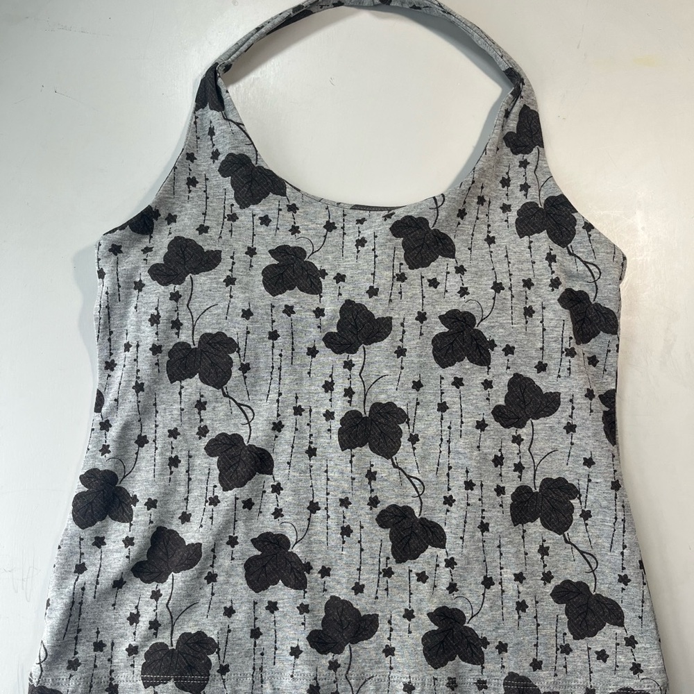 J. Crew Gray Floral Halter Tank Top